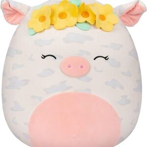 Squishmallow Rosie Spotted Pig With Yellow Flower Crown